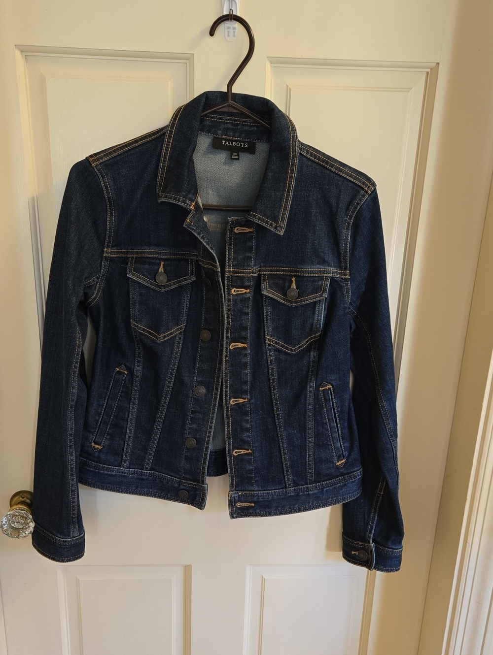 Like New Talbots Indigo Denim Jacket with Contrast Stitching